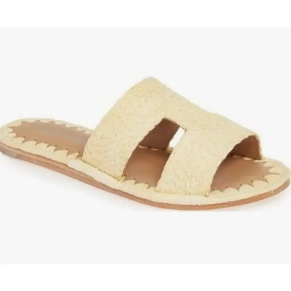 Jeffrey Campbell Ernon Rafia slide sandals size 6